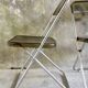Pair of folding plexiglass and chrome metal chairs - space-age design 1970