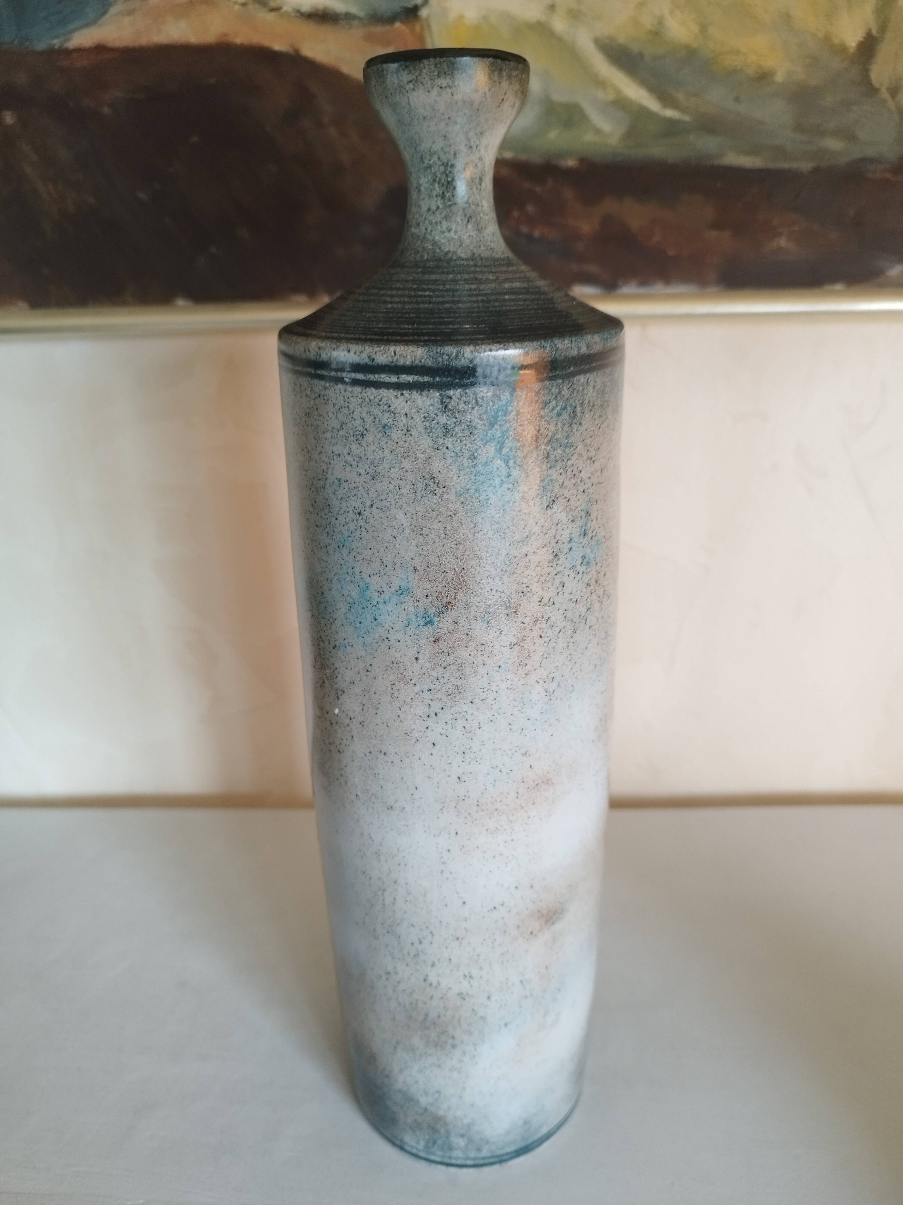 Bottle vase with a rooster design Atelier Roy Montgolfier