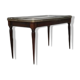 Table basse italienne antique en marbre de Carrare, acajou et laiton