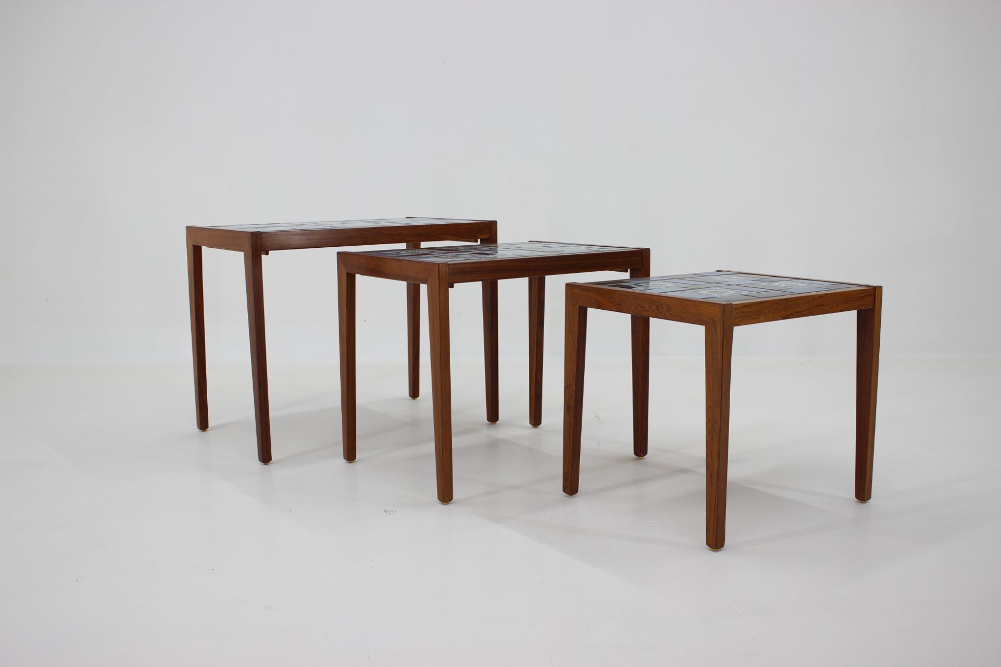 1960s nesting ceramic tile tables, Denmark
