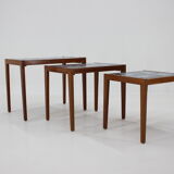 1960s nesting ceramic tile tables, Denmark