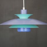Design lamp by Jeka Metaltryk, Model Volga - Denmark 1970 - Full restored in purple and blue colors