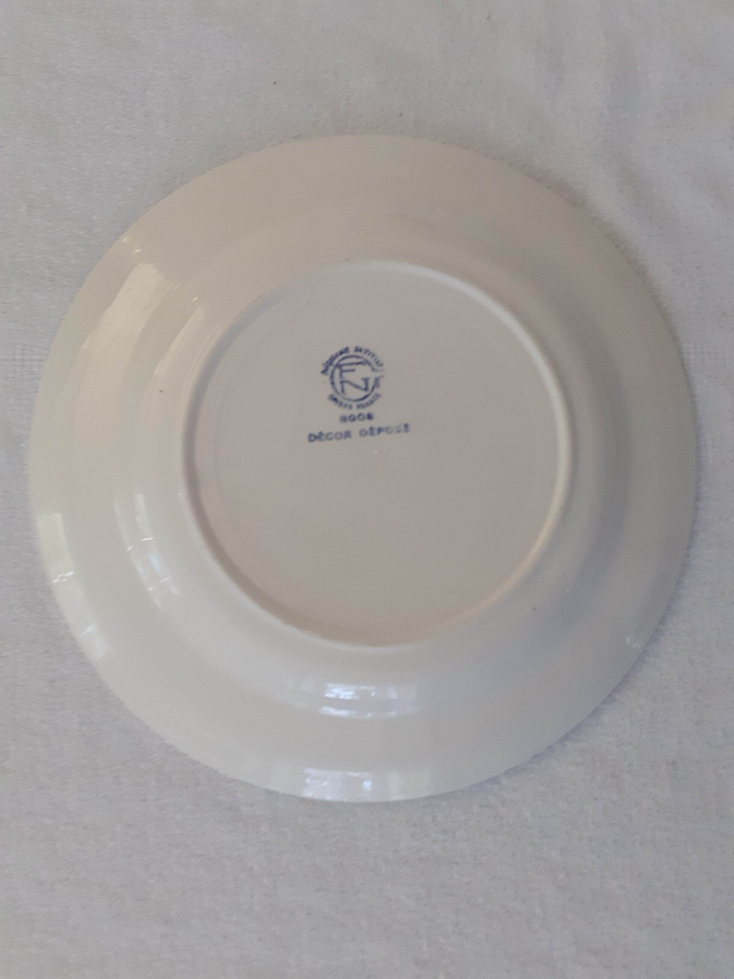 Duo of Plates faience old checkerboard decoration GREEN STYLE Digoin Moulin des loups FN