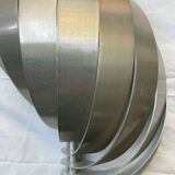 Pair of Mathieu brushed aluminum wall lights 70'S