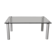 Coffee table cylindrical footings, tray smoked glass, circa 1970
