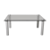 Coffee table cylindrical footings, tray smoked glass, circa 1970
