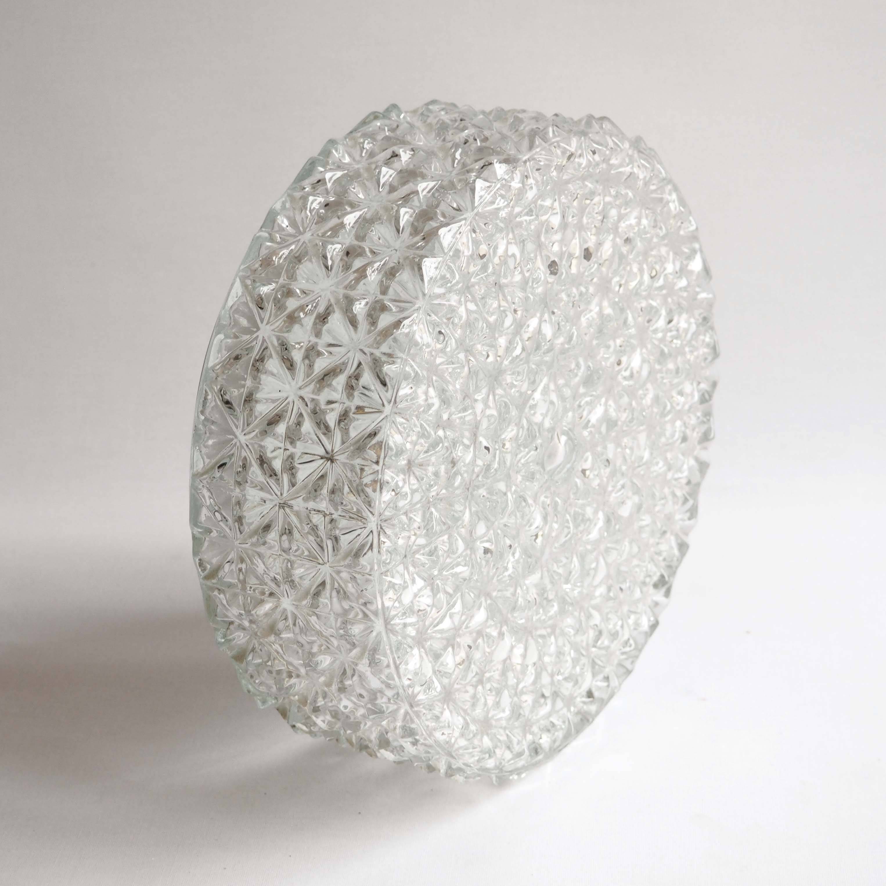 Embossed glass ceiling light