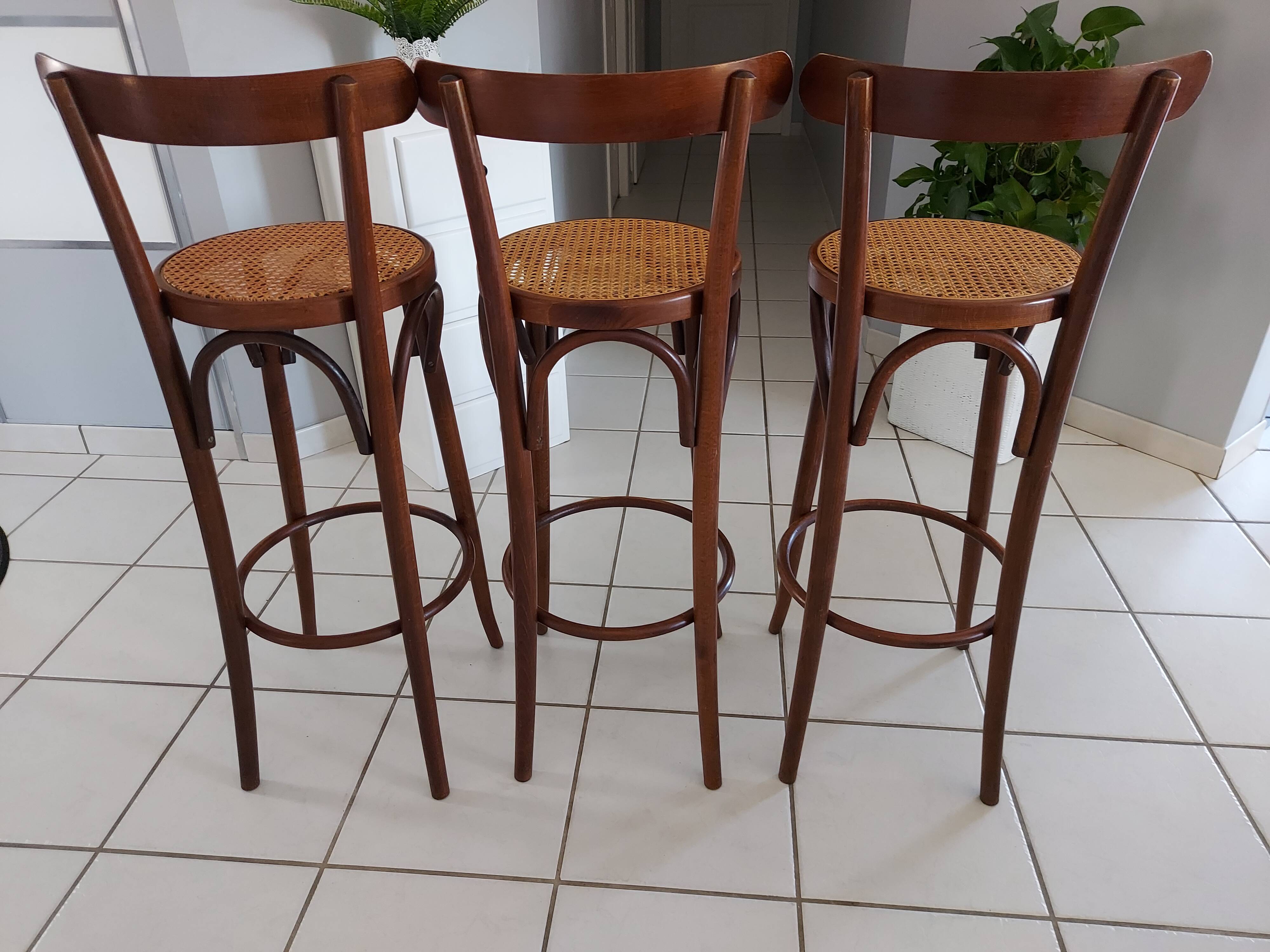 Lot 3 stools of Bar Bistrot vintage 1970s