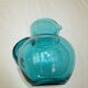 Pichet en verre  bleu turquoise avec anse