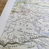 Mongolie, Asie. Planche géographique imprimée en 1900.