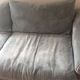 Sky blue ribbed 3-seater sofa