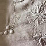 Drap en toile de lin 2 personnes marqué JP