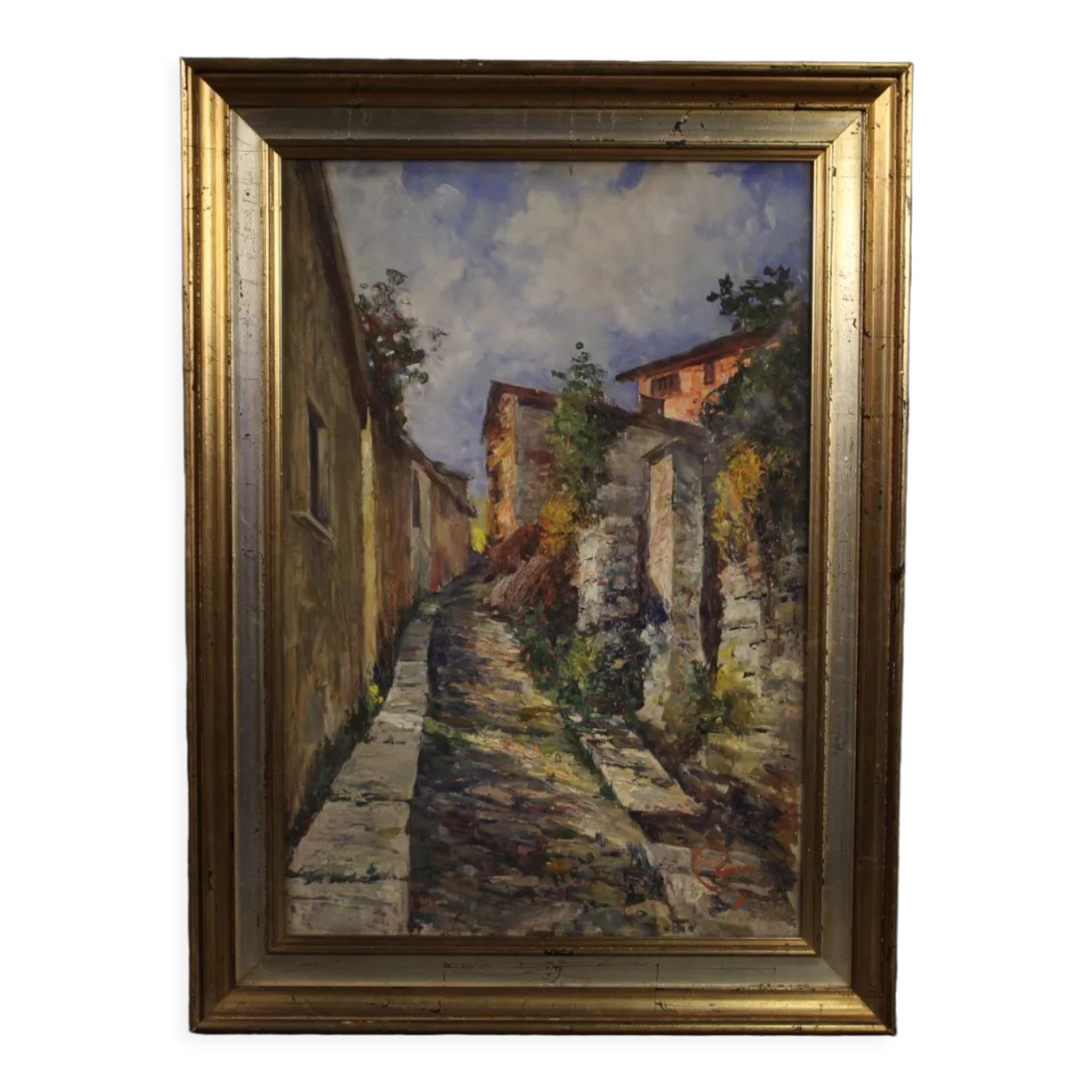 Italian landscape oil painting in Impressionist style