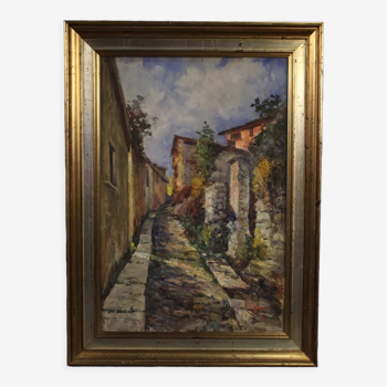 Italian landscape oil painting in Impressionist style