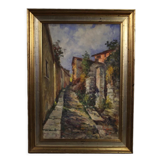 Italian landscape oil painting in Impressionist style