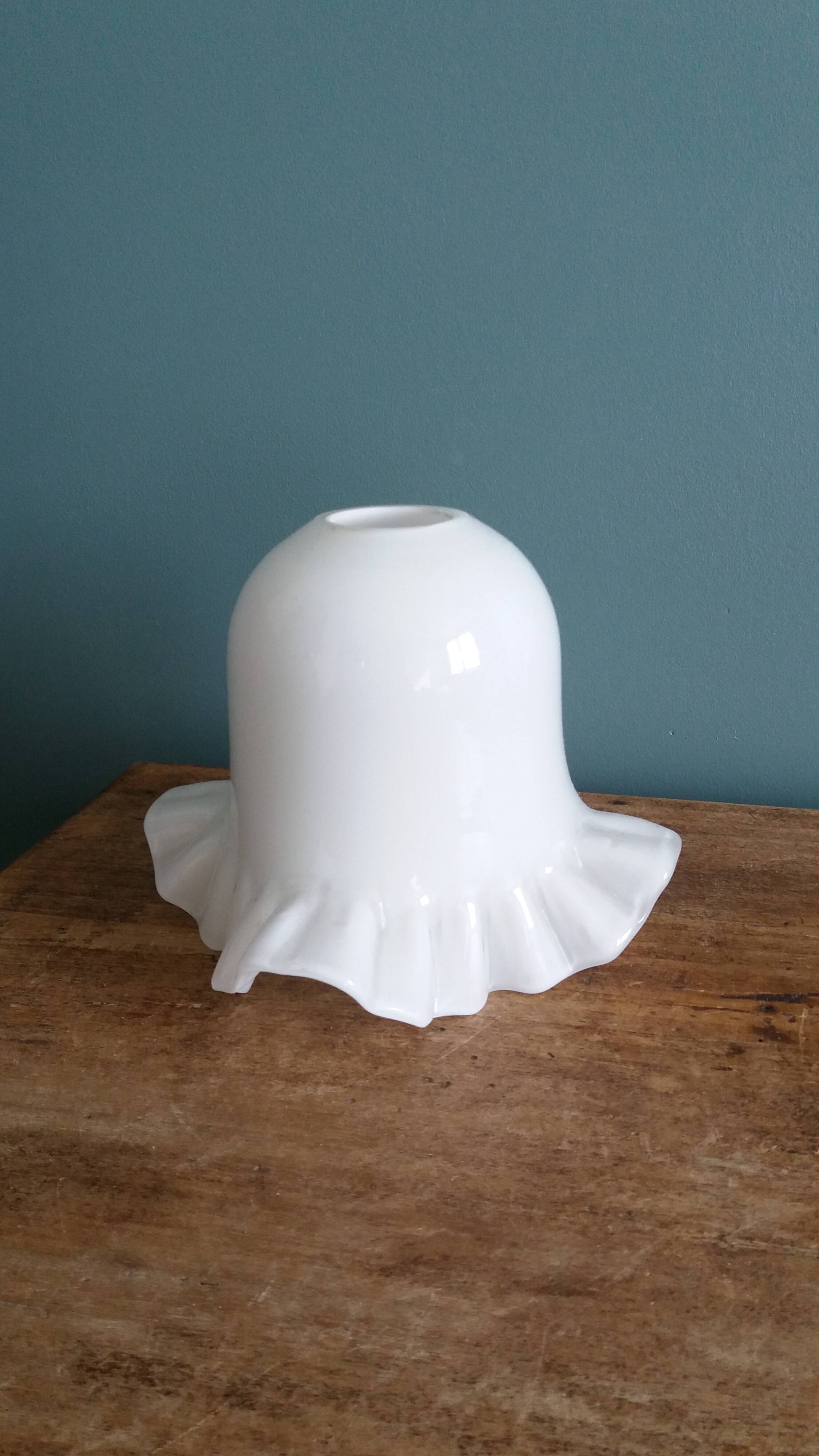 White opaline glass lampshade