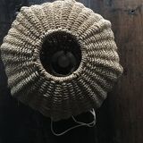 Lampe boule en osier