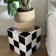 Cube coffee table in tile mosaic.
