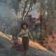 HST painting (19th/20th century) Children fishing in the undergrowth