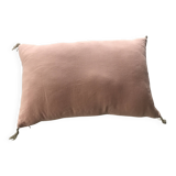 Rectangular cushion in old pink linen