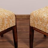Scandinavian stool, yellow and white, Boho style