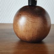 Pair of solid wood ball lamps 1980