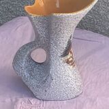 Vase tess in glazed ceramic pattern vintage and collector mountain chalet