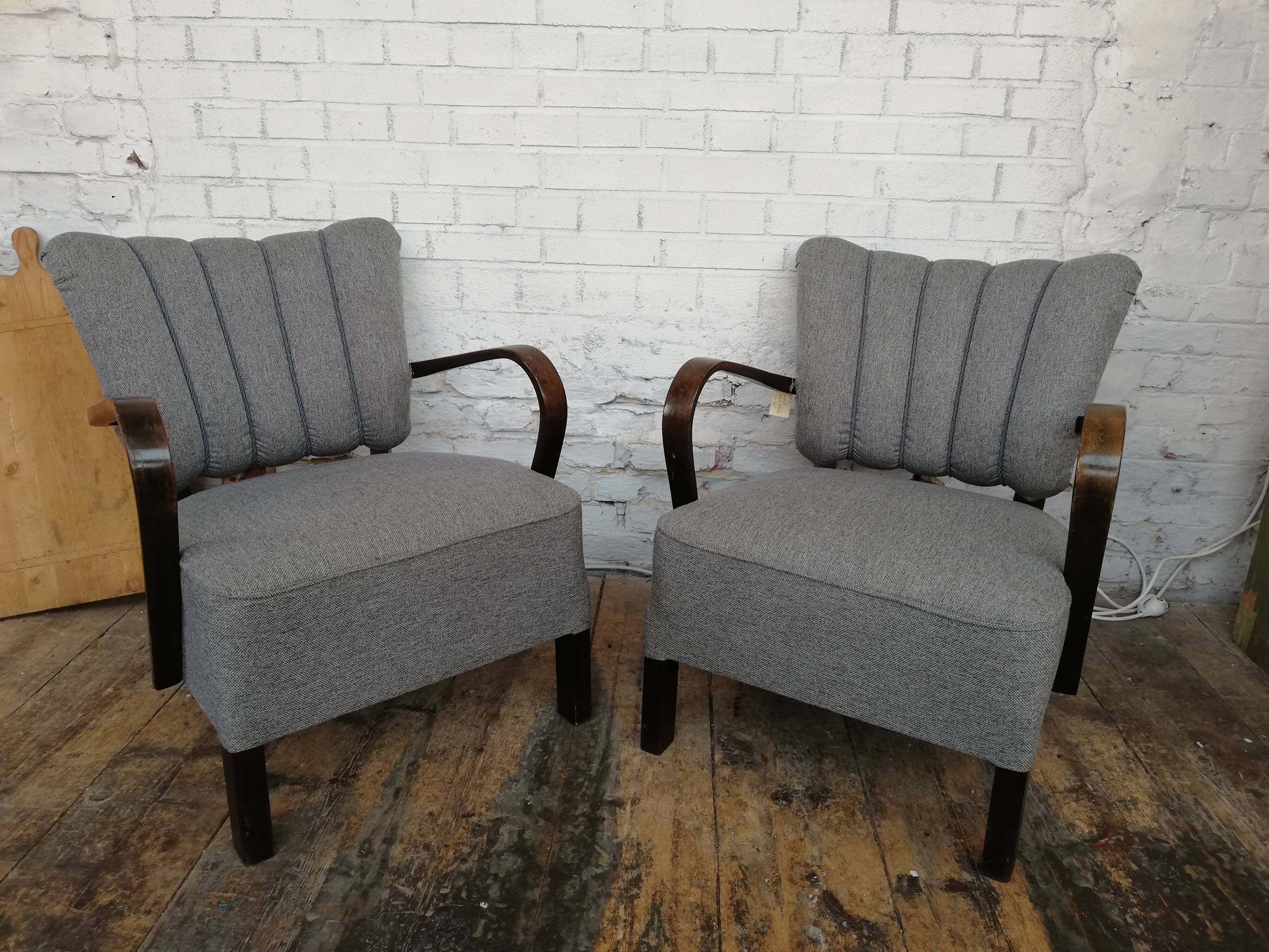 Pair of Halabala cocktail armchair, Czech, 1940