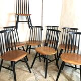 Set of 8 Scandinavian vintage Tapiovaara chairs