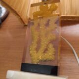 Fractal resin lamp with crystal inclusion by Pierre Giraudon