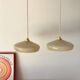 pair of yellow Clichy glass pendant lights from the 1950s
