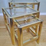 Golden brass nesting table