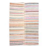 7x9 Mid Century Modern Handmade Striped Vintage Kilim Rug, 184x271Cm