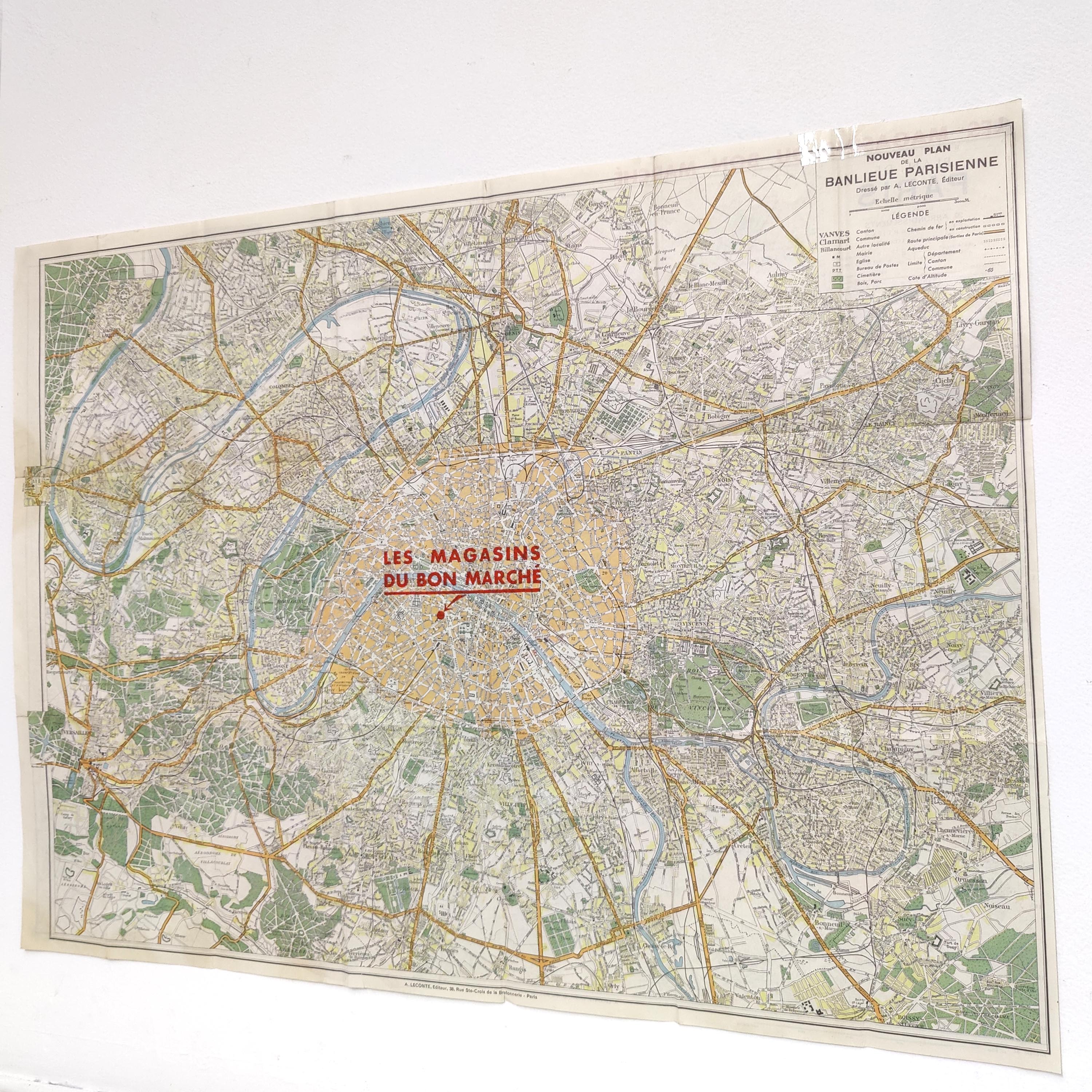 Carte vintage Paris et ses quartiers 1970