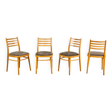 Set of 4 Dining Chairs, by TON, 1960s, Czechoslovakia