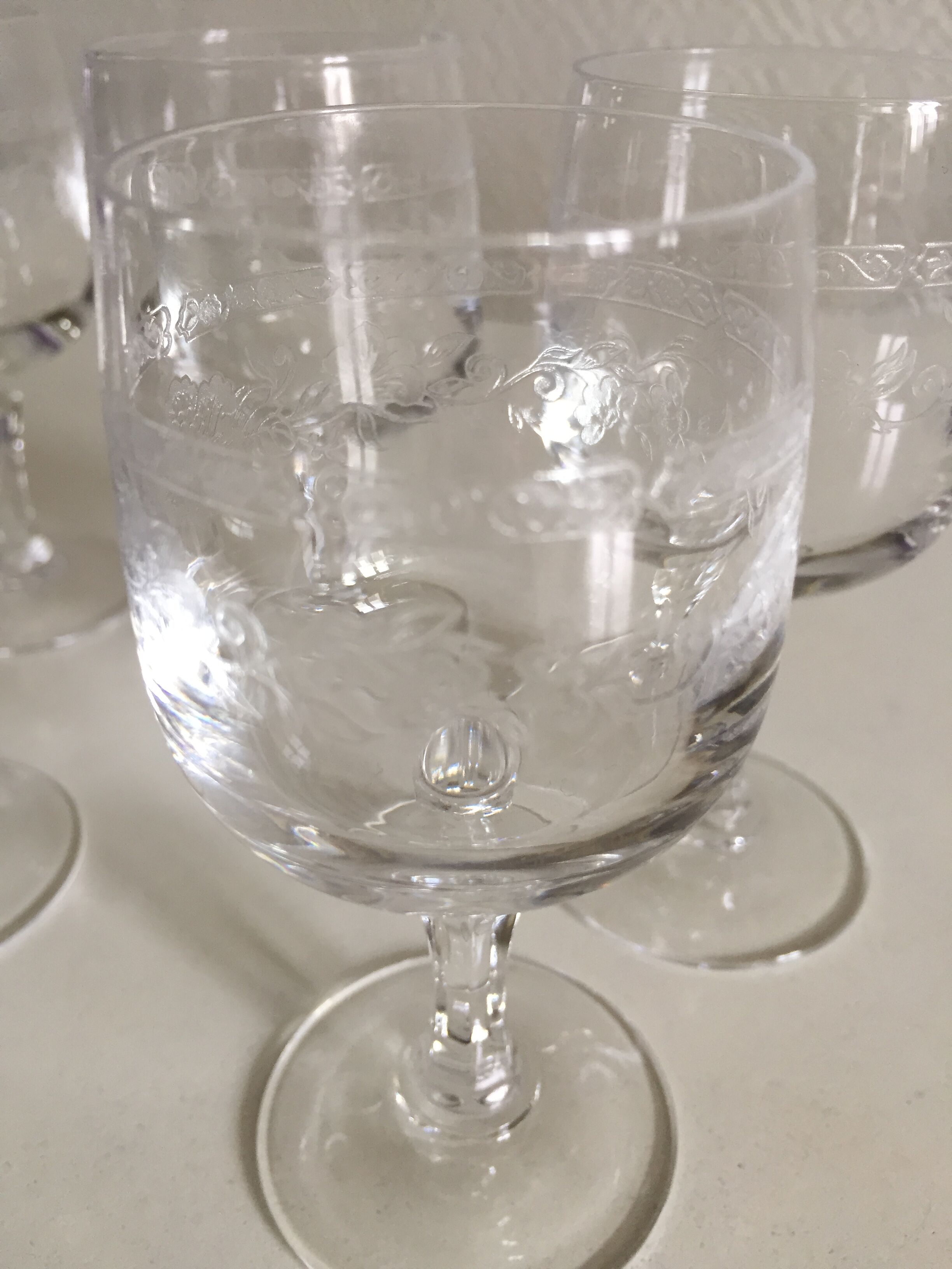 Old crystal foot glasses