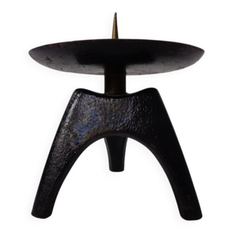 German Brutalist Iron Candleholder, 1960s