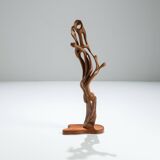 Handmade floorsculpture in burl wood