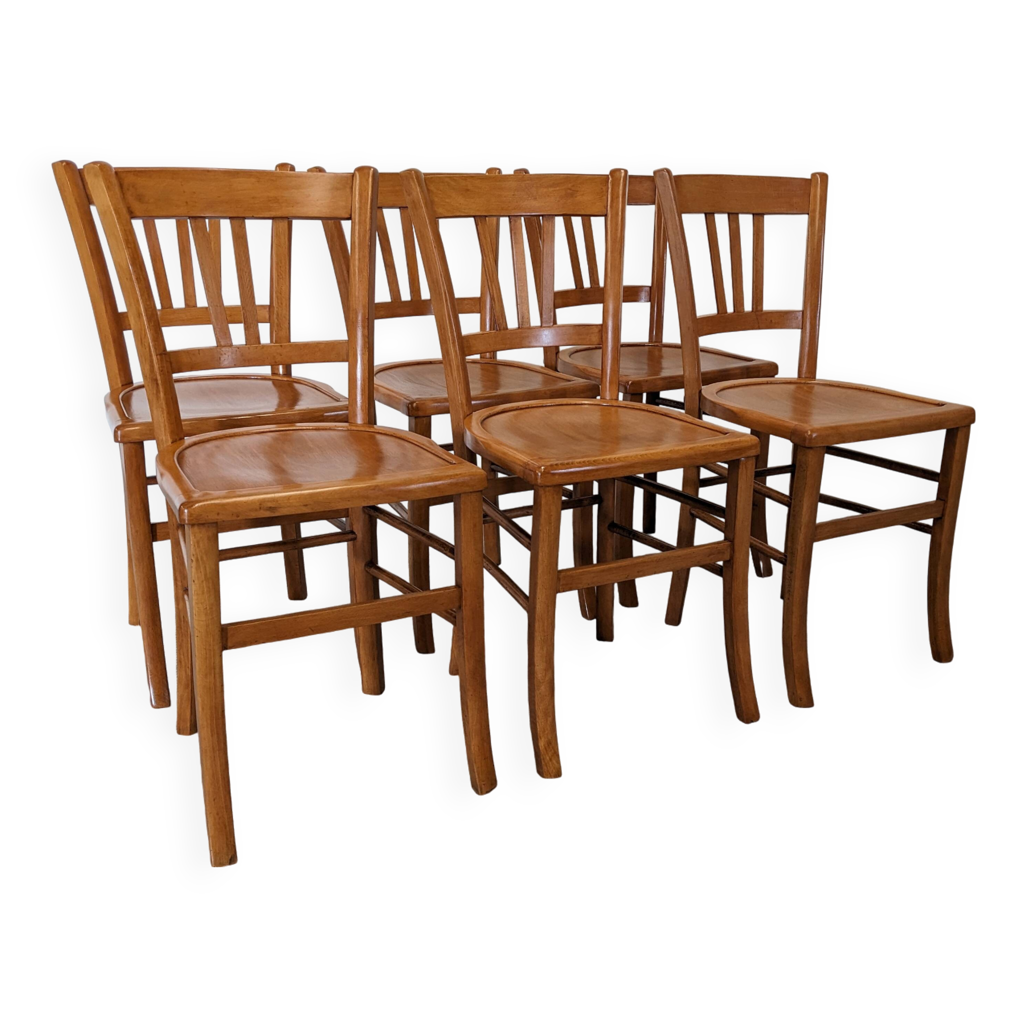 Série de 6 chaises bistrot par Luterma, années 50/60