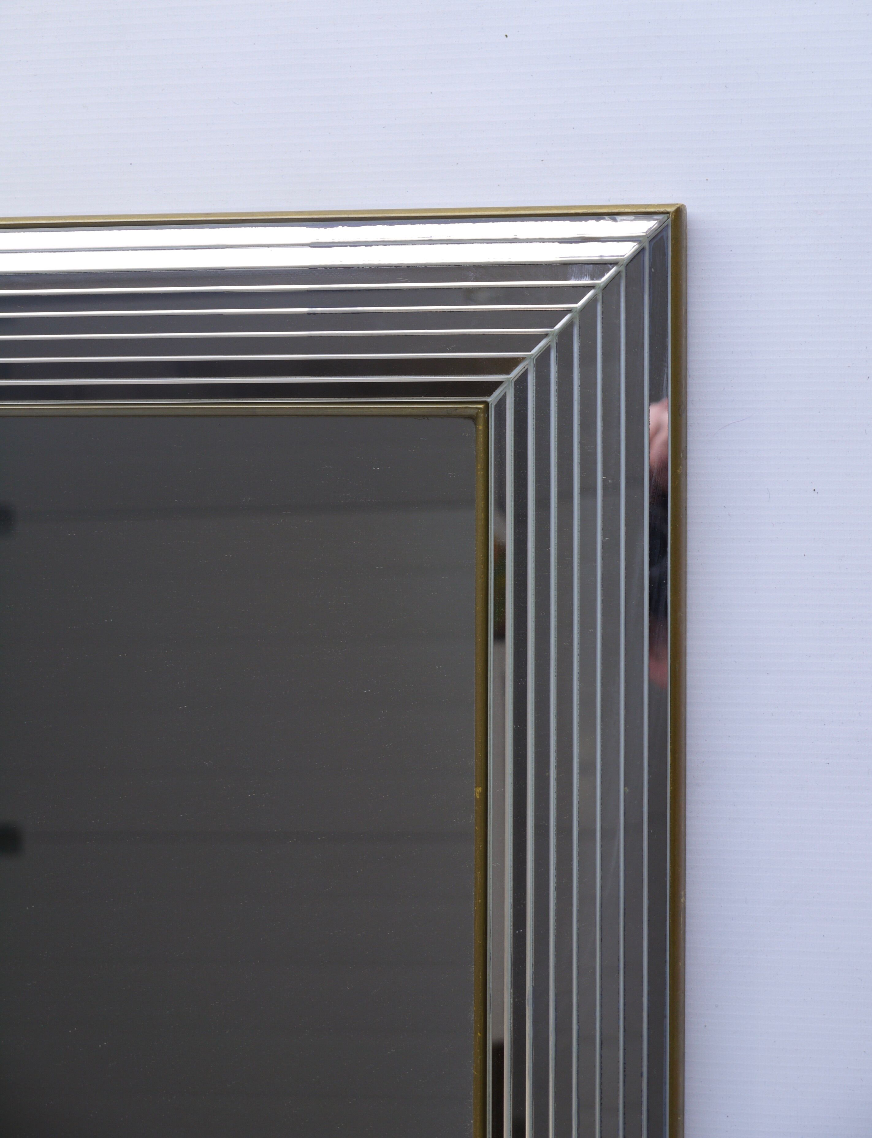 Vintage wall mirror by Deknudt, Belgium 1970