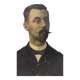 Portrait huile sur panneau - Homme à la moustache