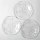 Set of 3 Vintage Kosta Boda Glass Plates / Scandinavian Leaf Design / 1975