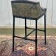 Set of 5 industrial-style stools in metal and leather, modern design