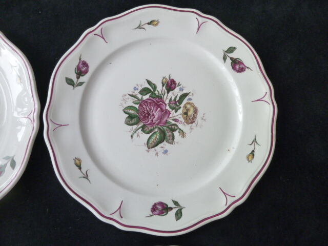 Set of 4 dessert plates Orchies Moulin des Loups Floréal model