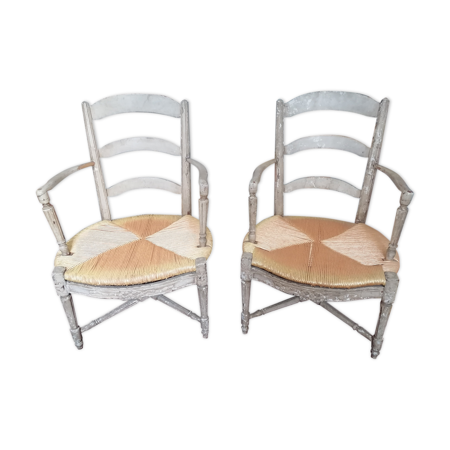 Ancienne paire de fauteuils provençal Louis XVl