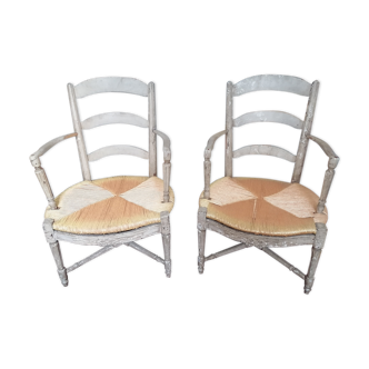Old pair of Provencal armchairs, Louis XVl