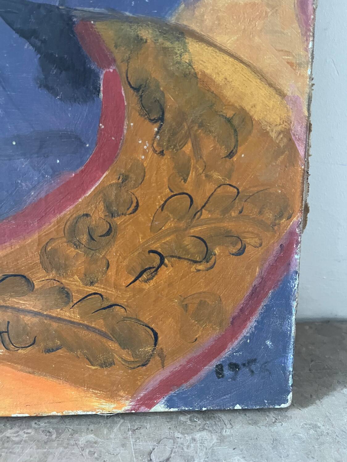Poppies and daisies, oil on canvas, signed L Riousset.