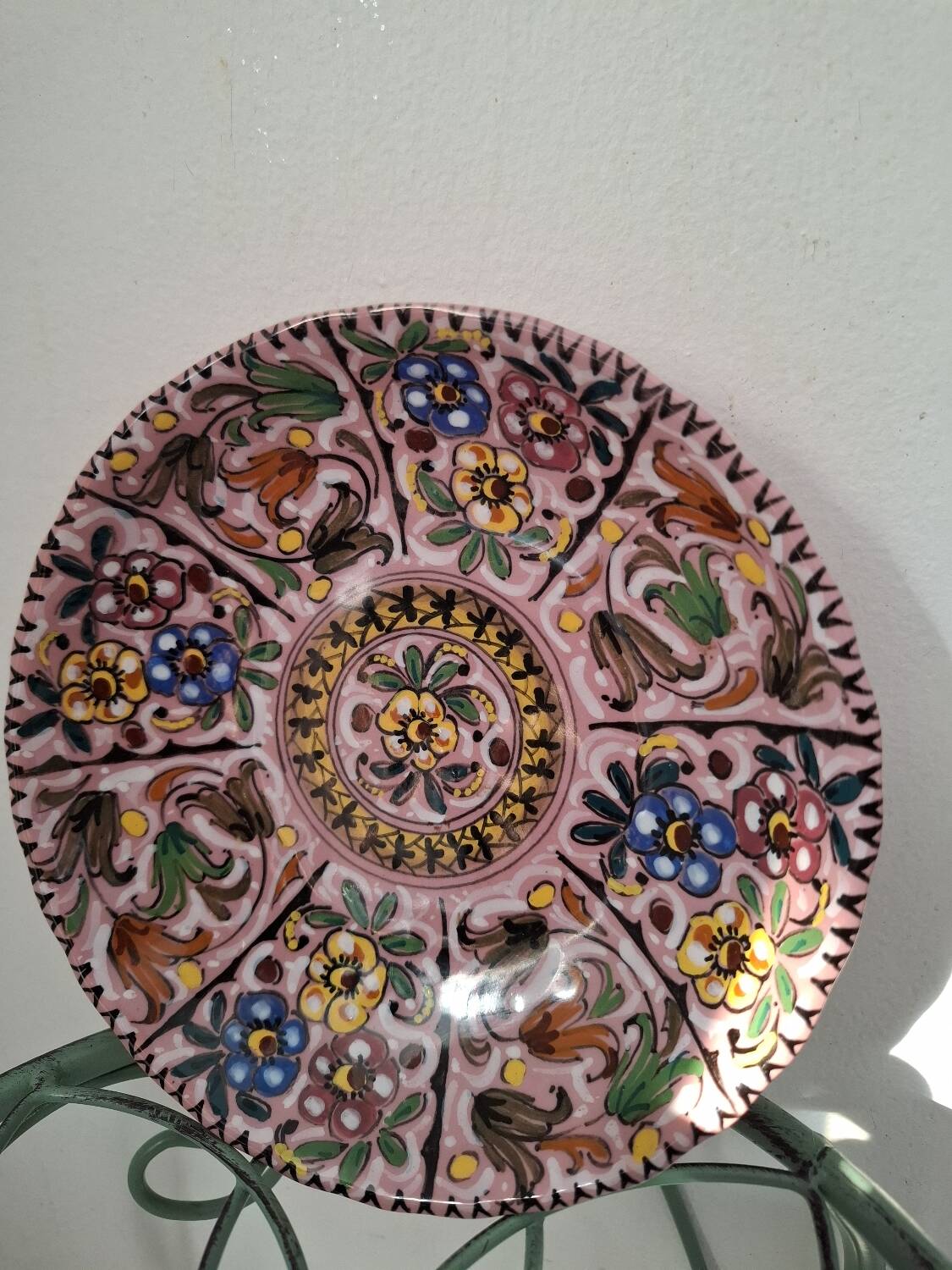 Decorative floral plate signed