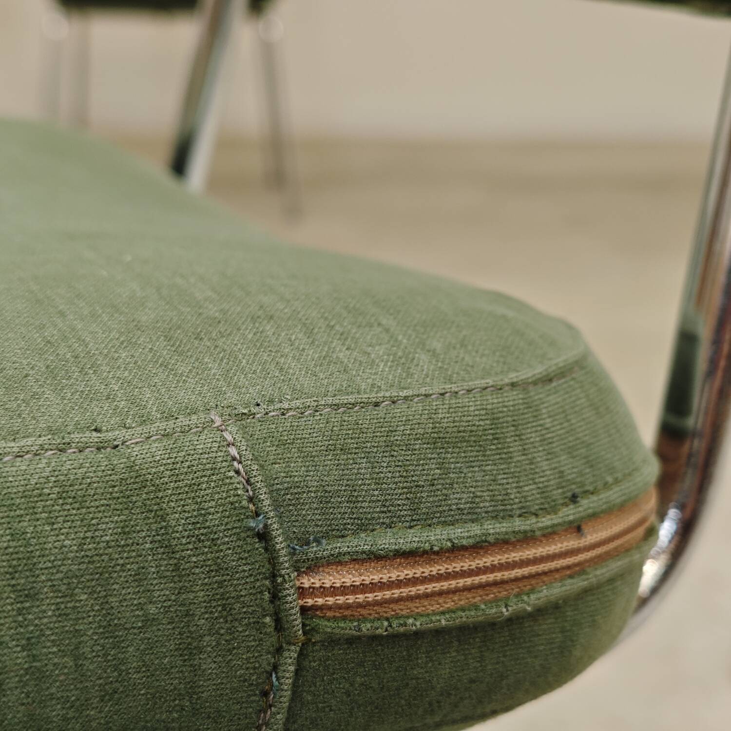 André Simard green velvet chairs for Airborne 1960, set of 6