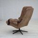 1970s, Danish swivel armchair, furniture corduroy, dark beech wood.